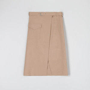 Sinsay - Spódnica midi z paskiem - Beżowy - damski - 6224F-12X