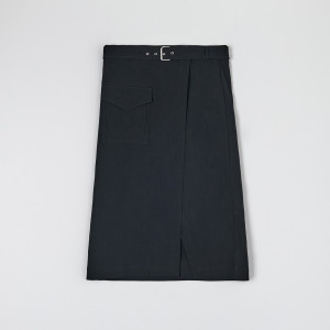 Sinsay - Spódnica midi z paskiem - Czarny - damski - 6224F-99X