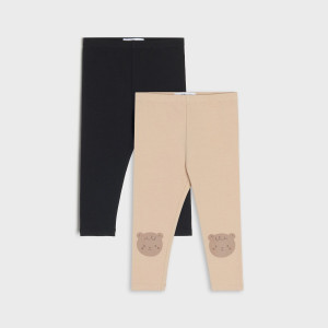 Sinsay - Leggings, 2er-Pack - Beige - Mädchen - 622AF-80X