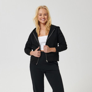 Sinsay - Kapuzenjacke - Schwarz - damen - 6234J-99X