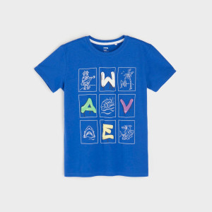 Sinsay - T-Shirt mit Print - Blau - Jungs - 6248R-54X
