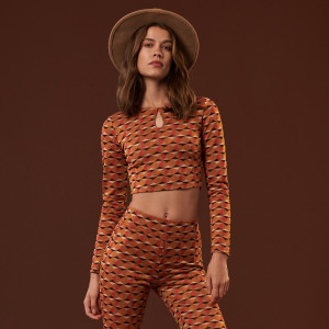 Sinsay - Crop top ze wzorem - Wielobarwny - damski - 6258R-MLC