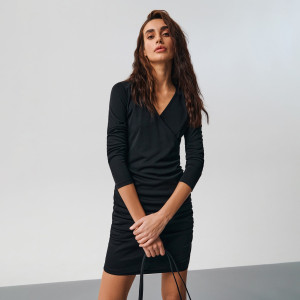 Sinsay - Rochie mini cu fronseu - Negru - Femei - 6282T-99X