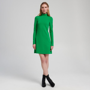 Sinsay - Sukienka mini ze stójką - Zielony - damski - 6308T-77X