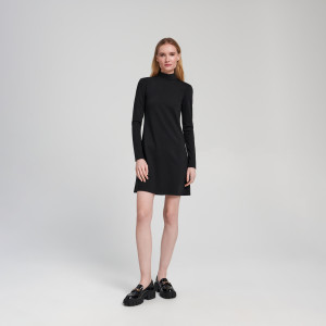 Sinsay - Sukienka mini ze stójką - Czarny - damski - 6308T-99X