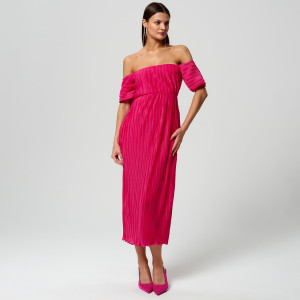 Sinsay - Sukienka prążkowana - Różowy - damski - 6345U-43X