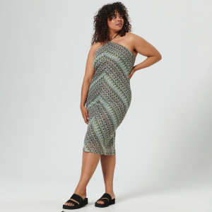 Sinsay - Sukienka midi ze wzorem - Wielobarwny - damski - 6365T-MLC