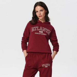 Sinsay - Sweatshirt mit Druck - Purpur - damen - 6371J-49X