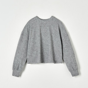 Sinsay - Sudadera oversize con ribetes acanalados - Gris - Mujeres - 6374J-9MM