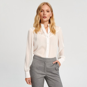 Sinsay - Bedrucktes Hemd - Elfenbein - damen - 6422X-01X