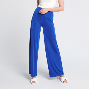 Sinsay - Spodnie wide leg - Niebieski - damski - 6435Q-57X