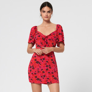 Sinsay - Sukienka mini z wiązaniem - Wielobarwny - damski - 6436T-MLC