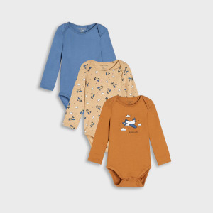 Sinsay - Body 3 pack - Kremowy - chłopiec - 6476M-02X