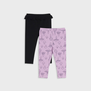 Sinsay - Legginsy 2 pack - Fioletowy - dziewczynka - 6483R-04X