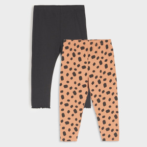 Sinsay - Legginsy 2 pack - Brązowy - dziewczynka - 6488R-84X