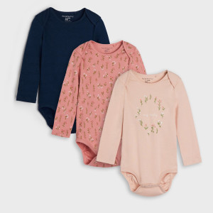 Sinsay - Body 3 pack - Różowy - dziewczynka - 6500M-38X