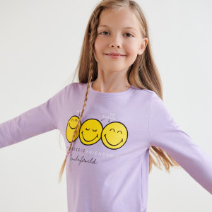 Sinsay - Koszulki SmileyWorld® 2 pack - Fioletowy - dziewczynka - 6513M-04X