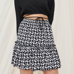 Sinsay - Spódnica mini ze wzorem - Wielobarwny - damski - 6531T-MLC