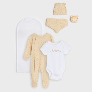 Sinsay - Komplet niemowlęcy - Beżowy - chłopiec - 6533R-08X