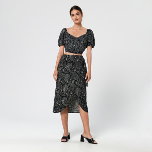 Sinsay - Spódnica midi ze wzorem - Wielobarwny - damski - 6540T-MLC