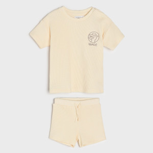 Sinsay - Komplet: koszulka i szorty - Żółty - chłopiec - 6551R-15X