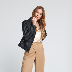 Sinsay - Kurtka ramoneska - Złoty - damski - 6570J-GLD