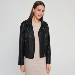 Sinsay - Kurtka ramoneska - Srebrny - damski - 6570J-SLV