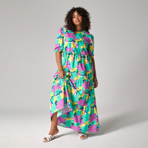 Sinsay - Sukienka maxi ze wzorem - Wielobarwny - damski - 6581T-MLC