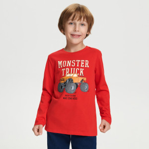 Sinsay - Koszulka z nadrukiem - Czerwony - chłopiec - 6591X-33X