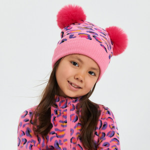 Sinsay - Czapka z pomponami - Różowy - dziewczynka - 6602C-30X