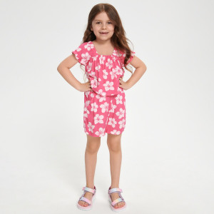 Sinsay - Komplet: koszulka i szorty - Różowy - dziewczynka - 6627R-43X