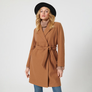 Sinsay - Płaszcz z paskiem - Beżowy - damski - 6635J-80X