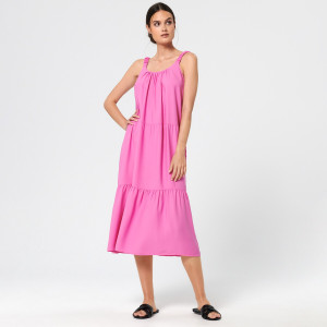 Sinsay - Vestido midi de tirantes - Rosa - Mujeres - 6642T-38X