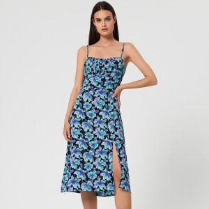 Sinsay - Sukienka midi na ramiączkach - Różowy - damski - 6647T-43X