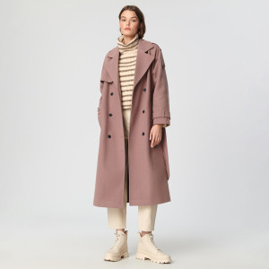 Sinsay - Klasyczny płaszcz dwurzędowy - Fioletowy - damski - 6653J-34X