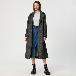 Sinsay - Klasyczny płaszcz dwurzędowy - Wielobarwny - damski - 6653J-MLC