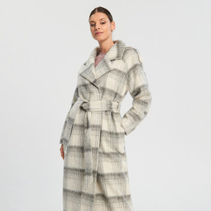 Sinsay - Płaszcz w kratę - Wielobarwny - damski - 6666J-MLC