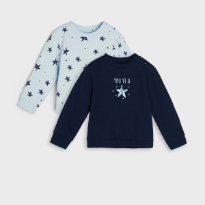 Sinsay - Bluzy 2 pack - Granatowy - chłopiec - 6674M-59X