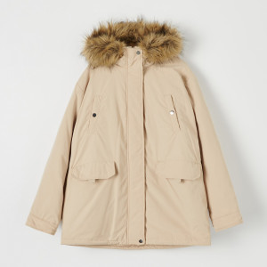Sinsay - Kurtka parka z kapturem - Kremowy - damski - 6675J-02X