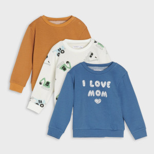 Sinsay - Bluzy 3 pack - Brązowy - chłopiec - 6679M-88X