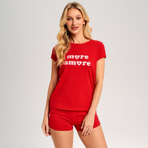Sinsay - Pyjama-Set aus Baumwolle - Rot - damen - 6691K-33X