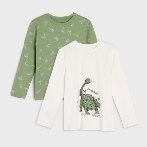 Sinsay - Koszulki 2 pack - Kremowy - chłopiec - 6722M-01X