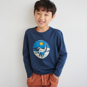 Sinsay - Koszulka z nadrukiem - Granatowy - chłopiec - 6725M-59X