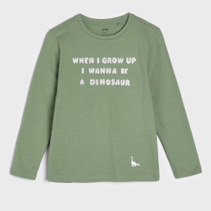 Sinsay - Koszulka z nadrukiem - Zielony - chłopiec - 6727M-76X