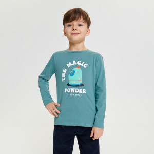 Sinsay - Koszulka z nadrukiem - Turkusowy - chłopiec - 6749X-56X