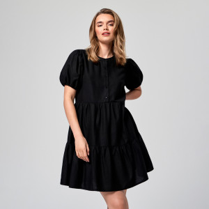 Sinsay - Sukienka mini babydoll - Czarny - damski - 6753F-99X