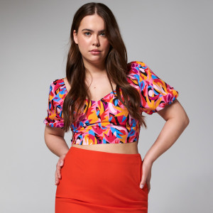 Sinsay - Crop top con detalle para atar - Multicolor - Mujeres - 6791J-MLC