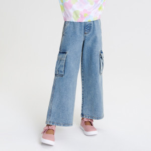 Sinsay - Jeansy wide leg - Niebieski - dziewczynka - 6815Z-50J