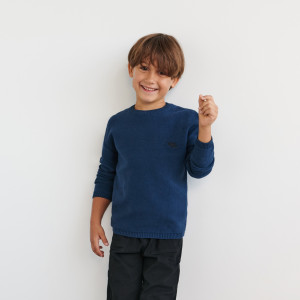 Sinsay - Pullover mit Stickereidetail - Marineblau - Jungs - 6818M-59X