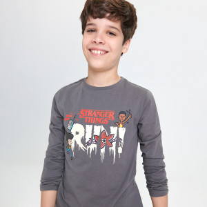 Sinsay - Koszulka Stranger Things - Szary - chłopiec - 6837Y-86X